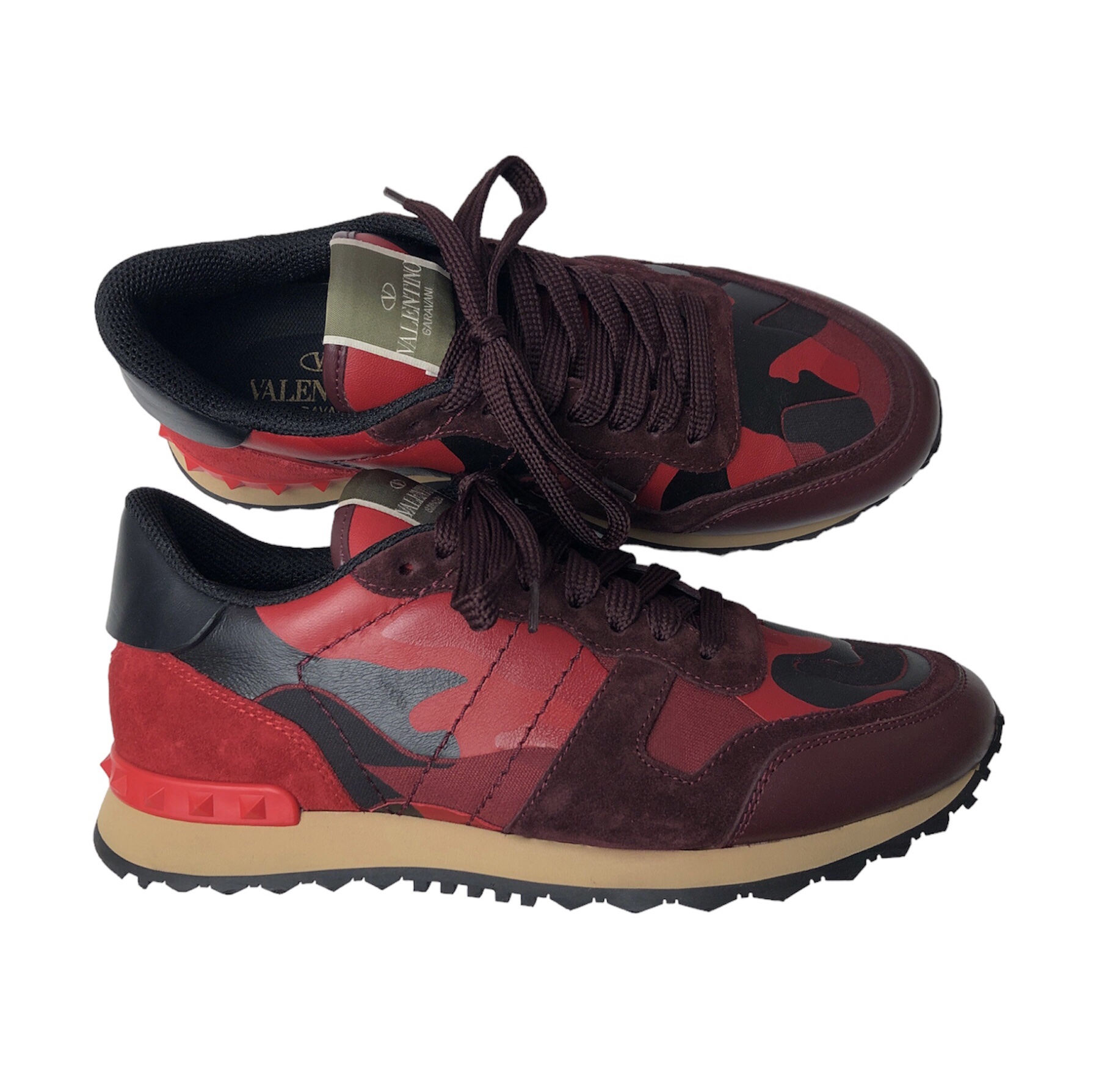 Valentino red discount camo sneakers